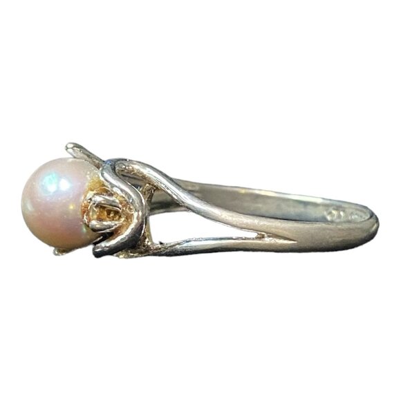 Ring Pearl Quartz Size 8.5 Vintage Jewelry Sterling Silver Stamped STER - Picture 1 of 9